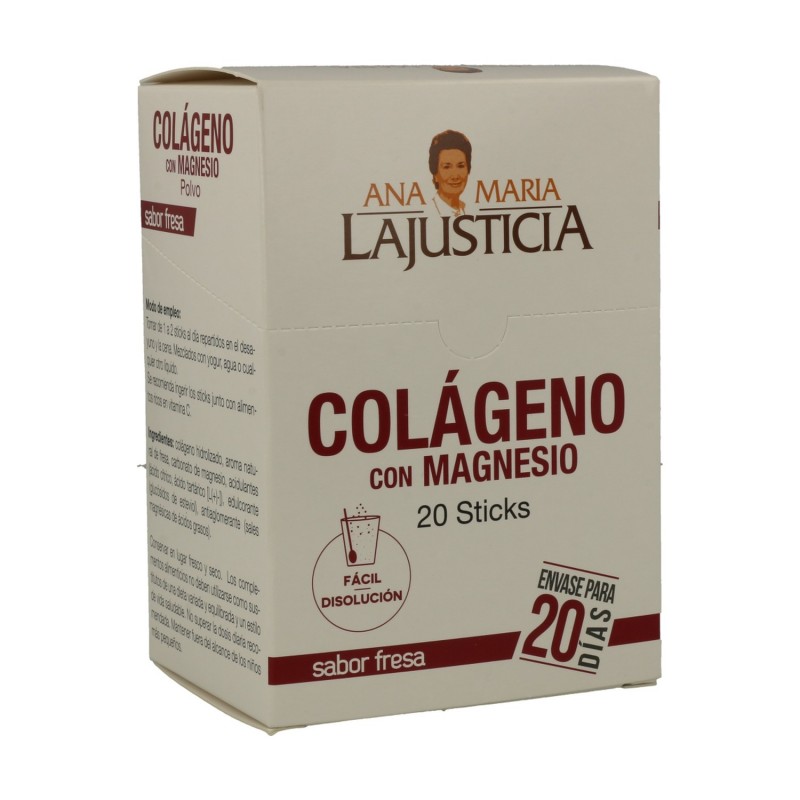 COLAGENO MAGNESIO VIT. C - FRESA 20 STICKS ANA MARIA LAJUSTICIA (100 GR)