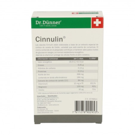 CINNULIN DR. DÜNNER (40 CAPSULAS)